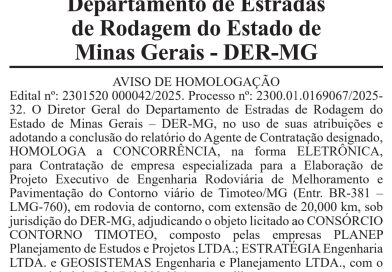 DER-MG homologa licitação do contorno rodoviário de Timóteo e projeto avança após nova tentativa